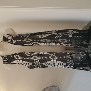 Fringe accent sheer vest